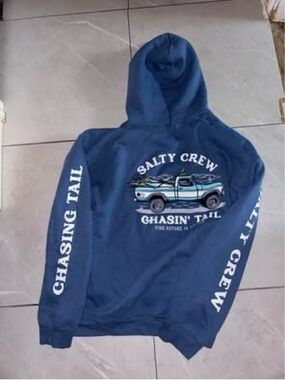 Salty Crew Navy Chasin' Tail Graphic Crewneck Sweatshirt
